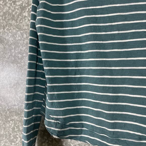 Free People We The Free Blue Stripe Button Shoulder Top - Size Small - Oversized - Picture 3 of 6